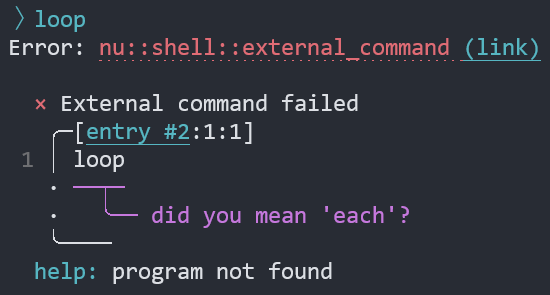 new command not found error message