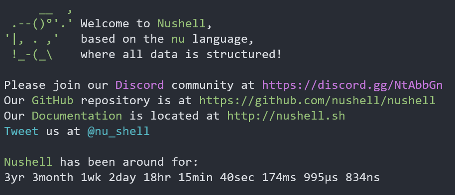 New Nushell banner